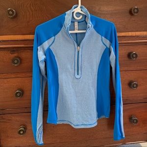 Lululemon Blue Striped Quarter Zip